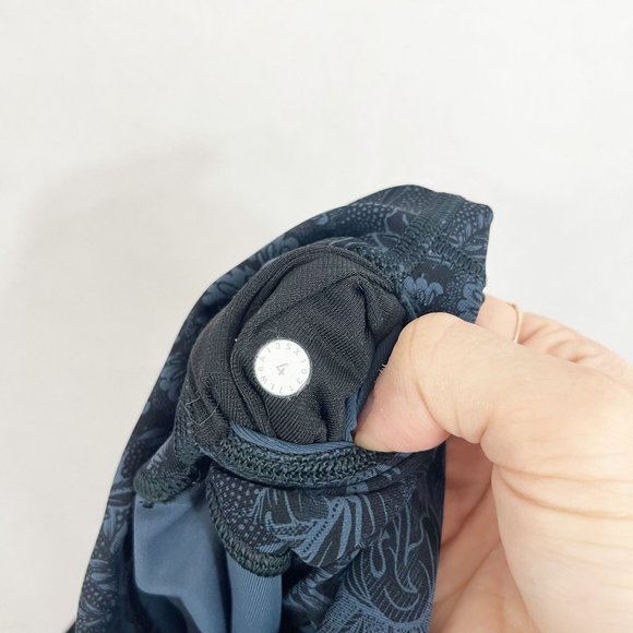 Lululemon Wunder Under High Rise Cropped Leggings Nouveau Mach Blue Black Size 4 - Picture 3 of 7